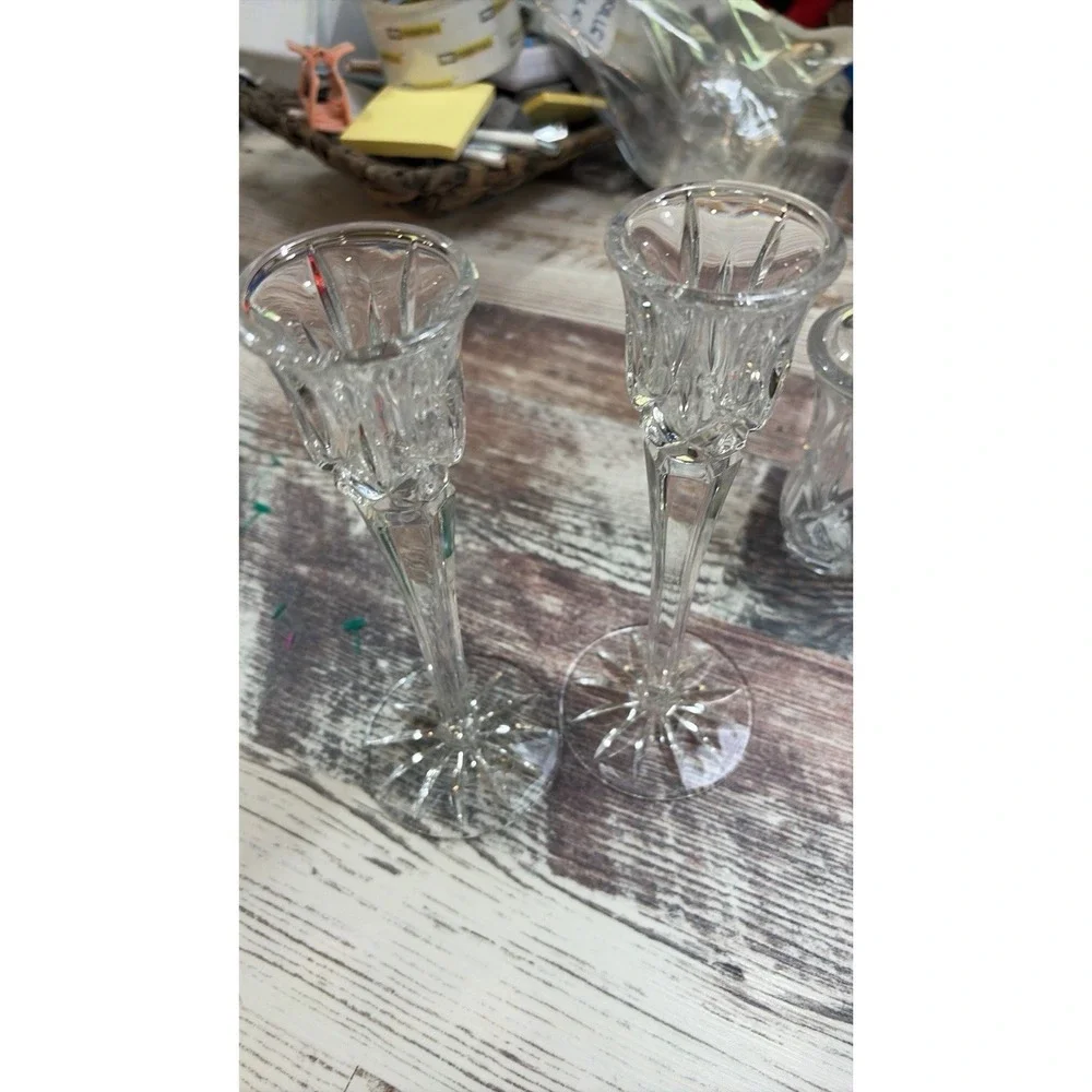 GORHAM LADY ANNE CANDLE HOLDER, Cut Lead Crystal, 8 in, Made in Germany